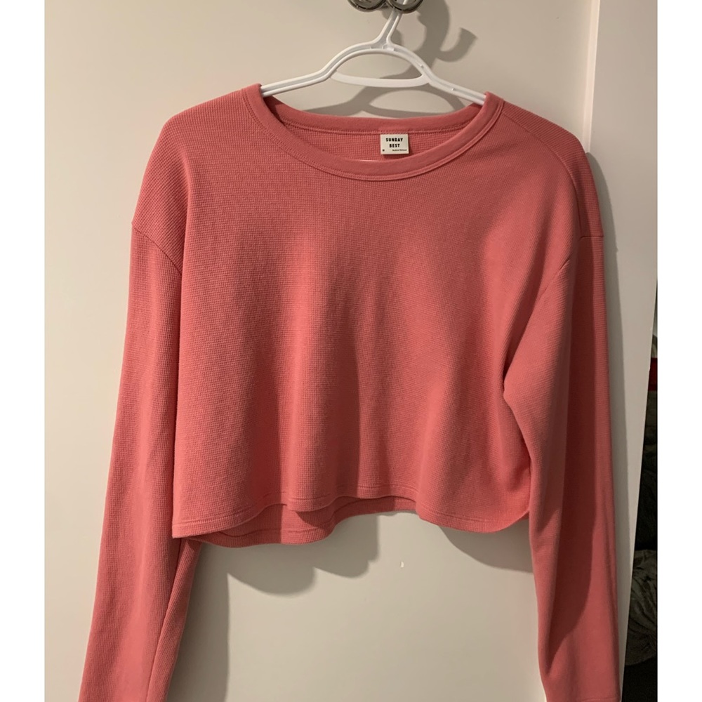 Sunday Best Pink Waffle Crop